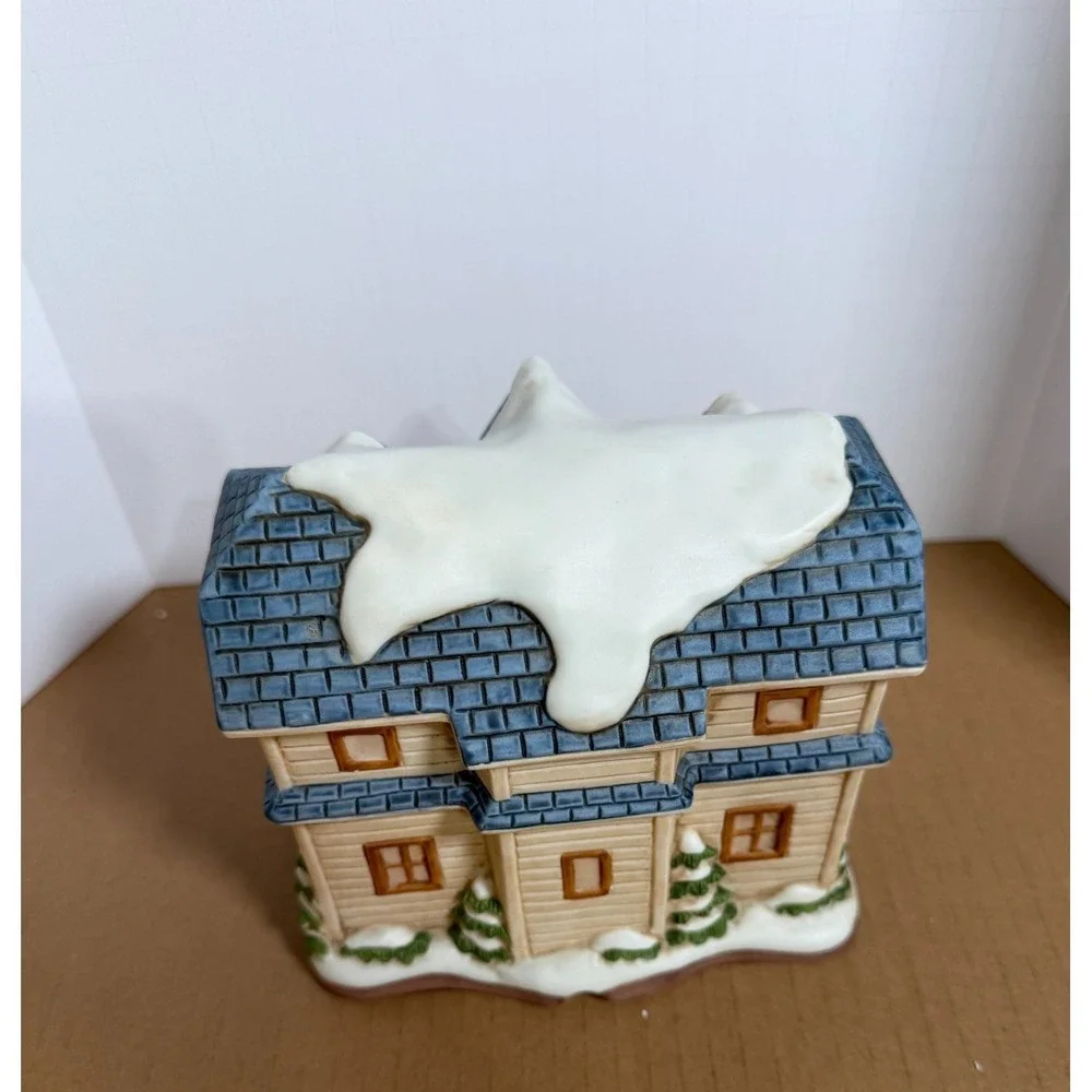 Vintage Homco Christmas Village Johnson House Lighted #5505 Illuminated Working!
